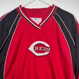 G-III MLB Cincinnati Reds Pullover Windbreaker Jacket V-Neck Sz Large
